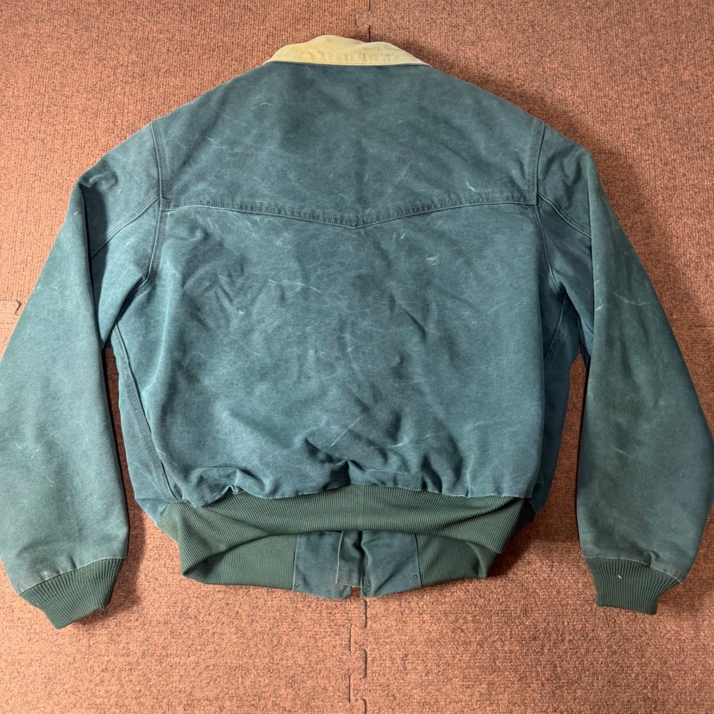 B+ Vintage Carhartt Santa Fe Jacket J14 HTG Hunter Green Quilted Lined Mens XL - Picture 6 of 7